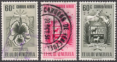 1953- Venezuela SC#  C506-C513-F-Arms of Apure, Horse & Bird-3 Different-Used - Image 1 of 2