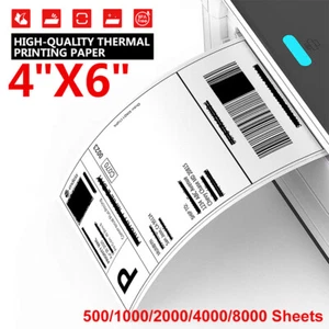 4x6'' Fanfold Direct Thermal Shipping Address Labels For Zebra & Rollo Printers - Picture 1 of 15