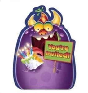 Monster Mania Party Invitation Cards 8pk - Monster Party Supplies - Picture 1 of 1