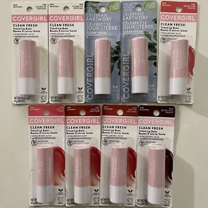 Covergirl Clean Fresh Tinted Lip Balm Clear Peach Pink Pom Berry Mixed Lot x9