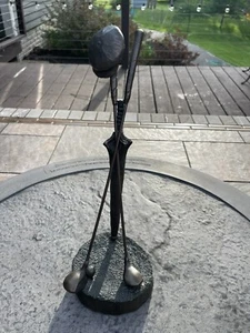 Mark Hopkins Bronze Sculpture Golf Clubs “WOODS” VGC! - Picture 1 of 9