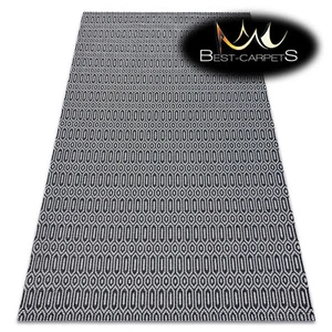 Increíble Moderna ALFOMBRA SISAL ""CASA"" Ojales NEGRA/GRIS Alfombra Reciclada Ecológica - Imagen 1 de 6