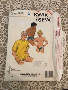UNCUT Sewing Pattern Swik Sew 1610 Sizes 8, 10, 12, 14 Boys Swim Trunks & Shirt - Picture 1 of 3