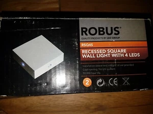 Square Recessed White LED Wall light Robus 4 LED NEW - Picture 1 of 4