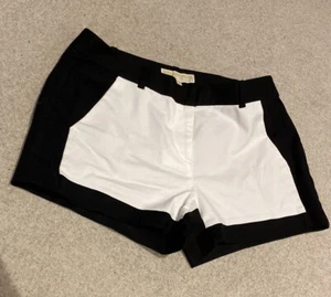 Michael Kors Designer Black White Two Tone Shorts Size 4 UK 6/8 hidden Pockets - Picture 1 of 11