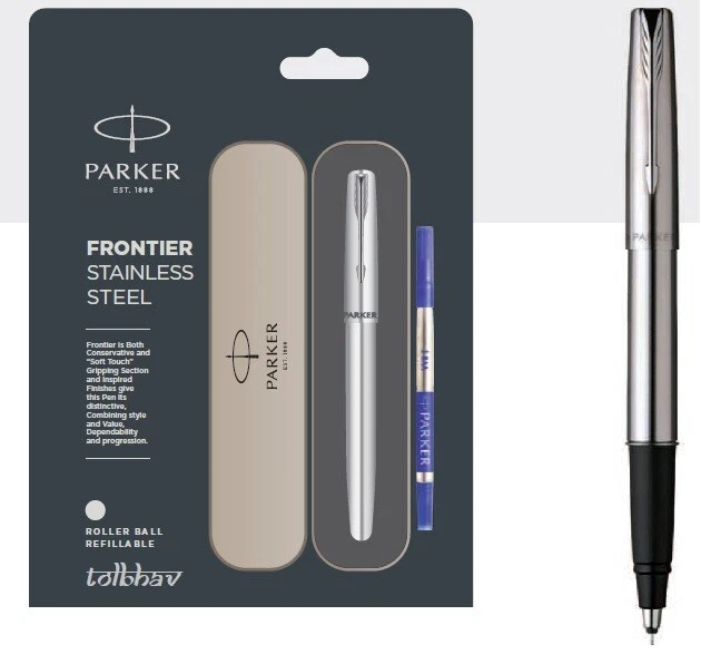 Parker Frontier Stainless Steel Ct Roller Ball Pen 9000020636