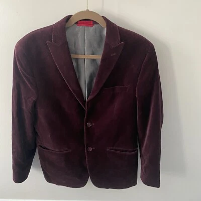 Alfani Men's Burgundy Suede Jacket Size Medium Slim Fit Fall - Image 1 of 4