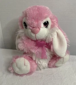 Dan Dee Pink White Shaggy Easter Bunny Rabbit Soft Ear Plush Stuffed Animal Toy - Picture 1 of 3