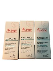 AVENE Cleanance Acne Medicated Clearing Treatment Cream 3 Travel Samples each 5m