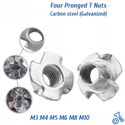 Einschlagmuttern M3 - M10 Gewinde Muttern Stahl verzinkt Holz Gewindemuttern - Bild 1 von 4