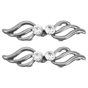 Cloak Clasp, 2 Pairs Sew on Fasteners Hooks and Eyes Clasps(Metallic Black) - Picture 1 of 7