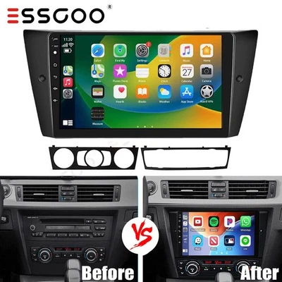 Carplay For BMW 3 E90 M3 328i 335i Android 15 Car GPS Stereo Radio Bluetooth USB - Image 1 of 4