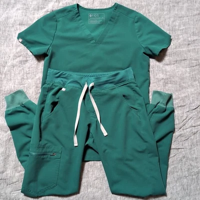 NUEVO Conjunto Médico Figs Para Mujer XS - Top Casma, Pantalones Zamora - Exfoliantes Verde Cazador Foto 1 de 4