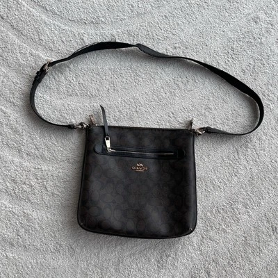 Coach F77885 Mae File Crossbody Handbag Black & Brown w/ Gold Hardware Fair Cond - Image 1 of 4