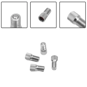 4pcs Extension Valve Stem Cap Chrome Extender For Car Truck Silver Tyre - Picture 1 of 15