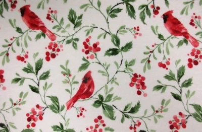 NUEVO Juego de 4 toallas de baño de Navidad Laura Ashley bayas rojas pájaros cardinales alegres Foto 1 de 4