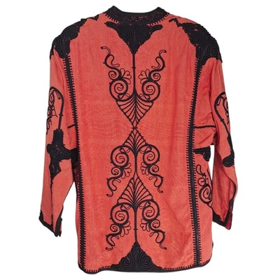 Chaqueta de Seda Marroquí Vintage Soutache Trenzada Bordada Negra Roja Talla Única Boho Foto 1 de 4