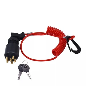 Replacement Johnson Evinrude Key Switch w/Lanyard 5005801 Push to Choke BRP OMC - Imagen 1 de 12