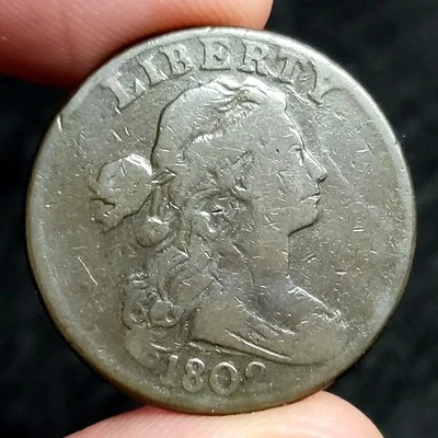 1802 Draped Bust Large 1c Cent VG-F (No Stems, S-231, R-1) - Image 1 of 4