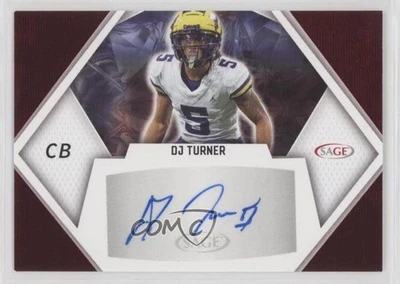 2023 SAGE High Series Auto Red DJ Turner #A-DJT Rookie Auto RC 2b2 Foto 1 de 3
