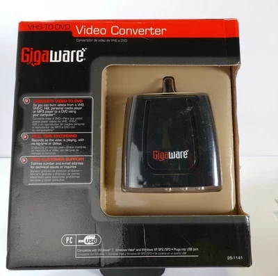 Gigaware 2501141 VHS-TO-DVD Or MP4 Video Converter S Video Composite Home Movie - Image 1 of 4