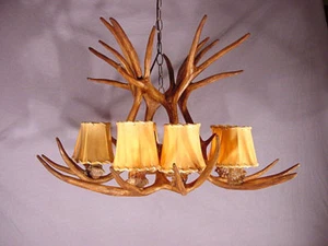 BLOWOUT SALE! CAST DEER ANTLER CHANDELIER LIGHT by CDN, RS12, Rustic Lighting - Picture 1 of 2