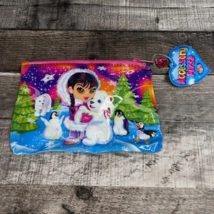 Vintage Lisa Frank Anana Eskimo & Polar Bear Zipper Pouch Pencil Case Bag 7.5x5" - Picture 1 of 9