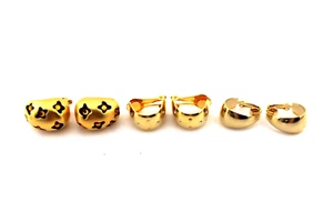Lot Of 3 Pairs Of Vintage Designer Half Hoop Earrings w/ Rhinestones - Picture 1 of 8