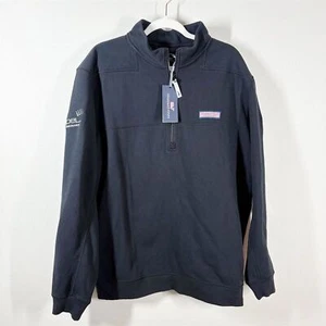 Vineyard Vines Men's Classic Shep Shirt Black 1/4 Zip Pullover Sweater Size L - Picture 1 of 11