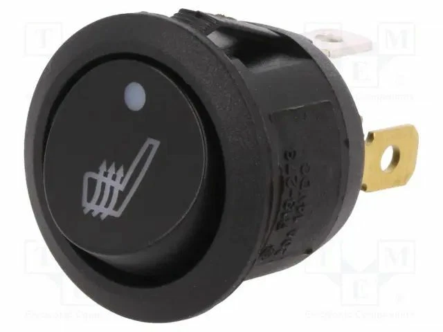 20A/14VDC 50mΩ Black Max 25°C R13-273AL-02-BBYR Rocker Switch OFF-ON Pos: 2 - Image 1 of 1