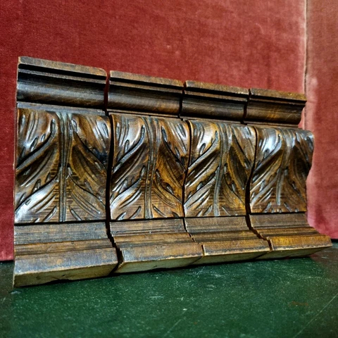 4 Acanthus leaf carving corbel bracket 6" - Antique French architectural salvage Cover