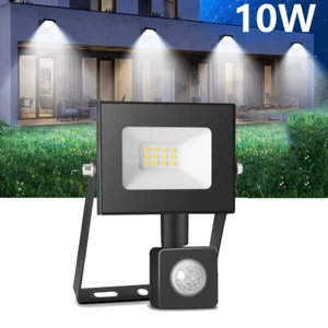 LED Fluter mit Bewegungsmelder 10W Kaltweiß Außen Strahler Scheinwerfer IP65 - Bild 1 von 7