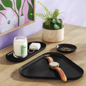 3pk Tray Multishape Black -Room Essentials™ Ideal for indoor decor Made of metal - Picture 1 of 4