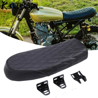 For Honda CB Yamaha XJ550 XJ650 XS650 Vintage Cafe Racer Flat Brat Saddle Seat - Image 1 of 4