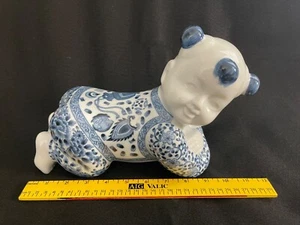 Vintage Chinese Asian Porcelain Opium Headrest Pillow Blue - Picture 1 of 5