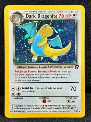 🔥Dark Dragonite Team Rocket 5/82 Unlimited Holofoil ~ EXTREMELY RARE TREASURE! - Image 1 of 3