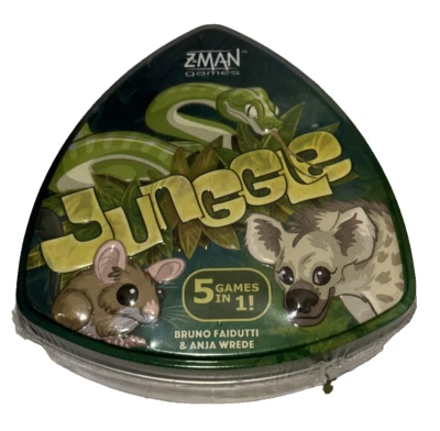 JUNGGLE by ZMAN 5 in 1 Party Game Memory Animal Go Safari Cards Tin Box Rules - Image 1 of 2