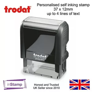 More details for personalised self inking rubber stamp 4911 your company logo business name tel