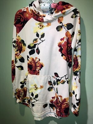 LuLaRoe Amber women's S multicolor floral hooded long sleeve large pocket - Image 1 of 4