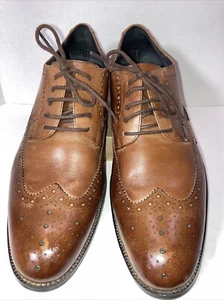 Stacy Adams Men shoes Brown Garrison Wingtip Leather Oxford 24916-221 Size 9.5 - Picture 1 of 7