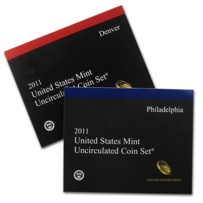 2011 US Uncirculated Mint set Philadelphia and Denver Mint 28 coins - Image 1 of 3