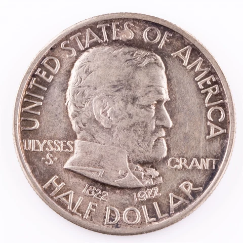 1922 Grant Commemorative Half Dollar UNC Details 50c Silver Cover