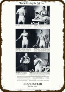 1941 MUNSINGWEAR Mens Underwear Football Vintage Look DECORATIVE METAL SIGN - Picture 1 of 1