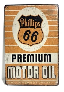 Phillips 66 Premium Motor Oil Metal Sign 8x12 Wall Art Man Cave Decor - Picture 1 of 1