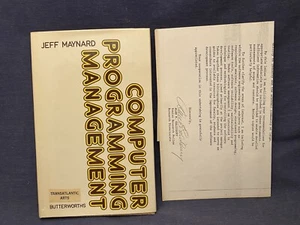 1972 Computer Programming Management HC DJ Jeff Maynard Advance Copy w Letter - Picture 1 of 11