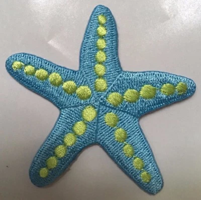 Starfish patch star fish patch embroidered patch applique 2 1/2 x 2 1/4" iron on - Image 1 of 3