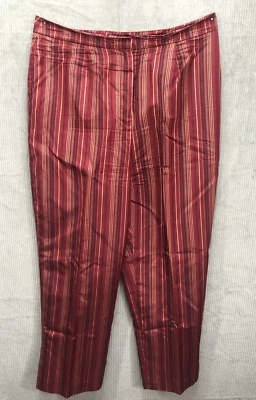 Pantalones de seda Ashley Stewart para mujer talla 14 rayas rojas negocios carrera iglesia Foto 1 de 4