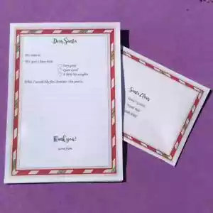 1 carta a Santa y sobre lista de deseos de Navidad para la víspera de Navidad - Imagen 1 de 2