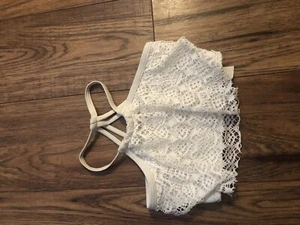 abercrombie kids White Halter Bikini Top, Size 7/8 - Picture 1 of 3