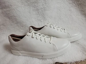 CLARKS MEN'S UN COSTA TIE  CLASSIC LEATHER WALKING SHOES Size 8 M Off White  - Picture 1 of 8